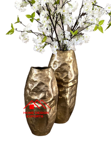 Vaisselle Vase à Fleurs Hôtel Ware Usage Aluminium Coulé Personnalisé Meilleur Vendeur Ensemble de 3 Abstrait Vase à Fleurs Hallow Qualité Supérieure - Product Image 6