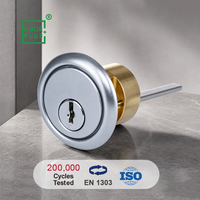 Cylindre de remplacement haute sécurité Doorplus Rimo, cylindre de verrouillage à tête unique en laiton