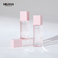 Bouteille de vaporisateur pour le visage et le corps en plastique PETG carrée, transparente givrée rose, MYPACK, 100 ml, 120 ml