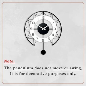 Luxury Round Metal <b>Wall</b> <b>Clock</b> Black And White Unique Sleek Design Adds Elegant Style To Any Room Or Office Interior - Product Image 5