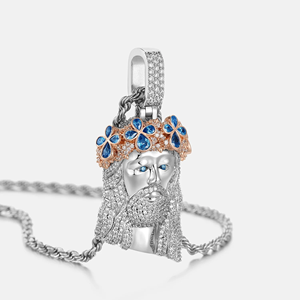 Pendentif Hip Hop personnalisé en alliage plaqué or avec diamants CZ de qualité supérieure pour homme, coupe ronde brillante, le Legende du Givre - Product Image 2