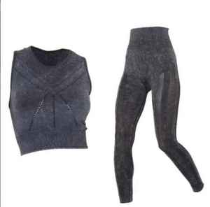 ชุดเสื้อผ้าเล่นโยคะของผู้หญิงระบายอากาศได้ดีเซตยกทรงกีฬาตัดด้วยเลเซอร์เอวสูงกระชับก้นแบบเซ็กซี่ - Product Image 6