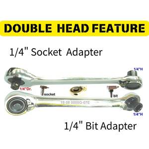 ODM OEM Clé à cliquet à tête double, 72 dents, 144,4 mmL, décalage de 15, qualité industrielle, bricolage, fabriqué à Taïwan - Product Image 2