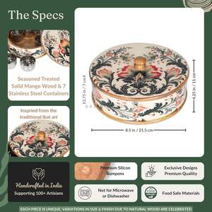 Boîte à épices moderne pliable en bois écologique artisanale Ikat Bloom, organisateur d'épices de qualité supérieure pour la cuisine - Product Image 4