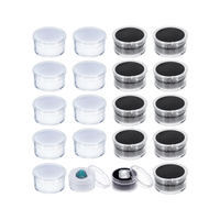 Conteneurs lâches de diamant de mini boîte de présentation ronde en plastique en cristal de pierre précieuse avec l'éponge