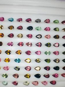 Tourmaline naturelle multi-couleurs, taille poire, certifiée IGI, qualité AAA, tailles 7*5 mm, parfaitement calibrée, pour la fabrication de bijoux - Product Image 4