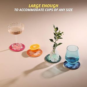 Best Theme Design Glass Beads <b>Table</b> <b>Coaster</b> Best for Parties and Other Functions Tableware Decorative Beast Design <b>Coaster</b> - Product Image 3