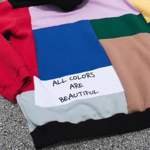 Nouvelle mode surdimensionné épissure couleur bloc pull droit grande taille à capuche pour hommes 450 GSM polaire pull couleur bloc à capuche - Product Image 6