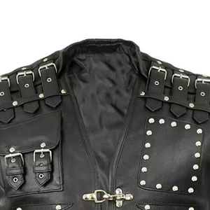 Gilet en cuir respirant de haute qualité pour homme, vêtement d'extérieur d'hiver, décontracté, poches, service OEM, séchage rapide - Product Image 3