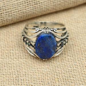 Lapis Gemstone <b>Ring</b> Jewelry For Women <b>Silver</b> <b>Boho</b> Style Jewelry 925 Sterling <b>Silver</b> Trending Handmade <b>Ring</b> Gift For Her - Product Image 4