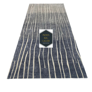 Moroccan Berber Ombre White Charcoal Black Colors Hand Knotted Custom NZ New Zealand Wool Cut <b>Pile</b> With Flat Base <b>Rug</b> Carpet - Product Image 3