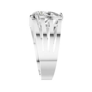 แหวนหมั้นเพชรโมอิสซาไนต์ทรงลูกแพร์ 2.06 กะรัต ตัวเรือนทองคำขาว 14K แท้ 3 ขา ประดับเพชร VVS เครื่องประดับงานแต่งงาน - Product Image 2