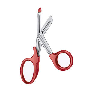 Medial Primeros auxilios Acero inoxidable Trauma Vendaje Tijeras Mango de plástico rojo DIY Tijeras de utilidad multiusos - Product Image 4