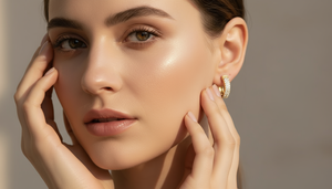 Pendientes de Aro de Oro de 14K con Tres Hileras de Diamantes Naturales Radiantes para Mujer - Product Image 6