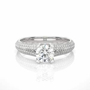 Round Cut Diamond <b>Split</b> Shank Prong Setting Anniversary <b>Ring</b> For Women - Product Image 5