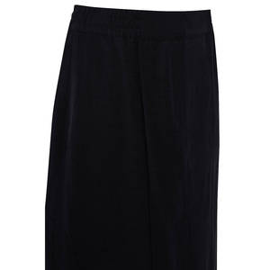 Black Women's Linen Wrap <b>Skirt</b> with <b>Elastic</b> <b>Waist</b>-Breathable Summer Casual - Product Image 2