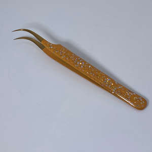 Pince à cils pailletée en acier inoxydable de qualité supérieure droite et incurvée pince à cils fournitures d'extension de cils - Product Image 1
