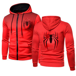 Sudadera con capucha para hombre con cremallera, estampado gráfico de lunares, bolsillos con cremallera, deportiva, para exteriores, informal, diaria, ajustada - Product Image 4