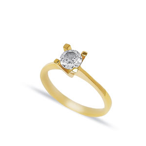 แหวนหมั้นเงินแท้ 925 ประดับเพชร CZ แบบคลัสเตอร์ ขายส่งเครื่องประดับเงินแท้ 925 - Product Image 1