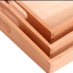 Juego de calidad superior 100% de bandeja de servicio apta para lavavajillas sostenible de madera de acacia anidada para el hogar, cocina y sala de estar - Product Image 3