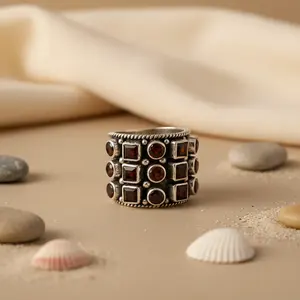 Anillo de Granate Chapado en Oro Rosa para Mujer, Joyería Moderna, Talla Única, Certificado IGI - Product Image 3