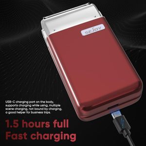 Mini rasoir électrique portable pour hommes, étanche IPX7, rasoir rotatif avec lames dentelées et à grille, lavable pour usage corporel - Product Image 5