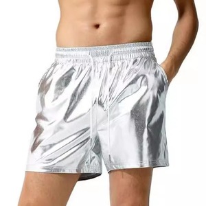 Men's Bright <b>Leather</b> Shorts Men's Casual Three-color Shorts Men's Beach Casual <b>Pants</b> - Product Image 2