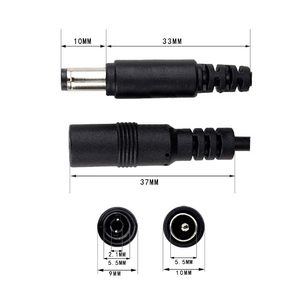 5.5mm 2P <b>DC</b> <b>Power</b> Plug Female Jack Connector 12V 5A 1 Core Round <b>Cable</b> for LED Strip Audio Video - Product Image 1
