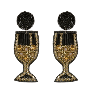 Pendientes hechos a mano con bordado de cuentas de vino para mujer y Niña de la India, aretes hechos a mano de glowin fashion - Product Image 1