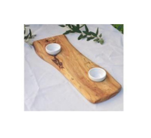 Plateau unique à l'aspect naturel fait à la main pour le fromage, la charcuterie, le pain aux fruits et autres collations de fête Motif élégant en bois - Product Image 2