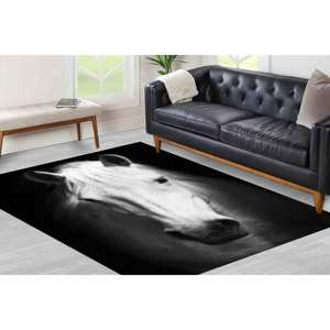 Alfombra Estampada: Estilo Rústico, Entrada, Caballo, Interior, Animal, Caballo Blanco, Contemporánea, Oficina, Escalera, Alfombra Suave con Pelo - Product Image 1