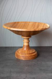 ที่ตั้งเค้กไม้อะคาเซียทำด้วยมือสีไม้ธรรมชาติแกะสลักด้วยมือเค้กขายส่ง - Product Image 2