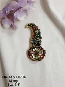 Elegante Multicolor Kundan Polki Meenakari Kalingi para novio joyería fina Safa Kilangi para hombres Safa turbante Kilangi para boda - Product Image 3