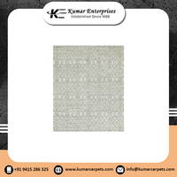 Grand tapis moderne en soie de bambou noué à la main, antidérapant, à poils moyens extra épais, toutes saisons, abstrait, de style transitionnel, inégalé