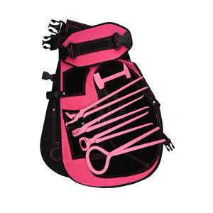 Kit d'outils de maréchal-ferrant et ensemble tablier rose, tablier de maréchal-ferrant avec poches à outils, pince à sabots, pince à clous, extracteur, testeur de sabots et polisseur - Product Image 1