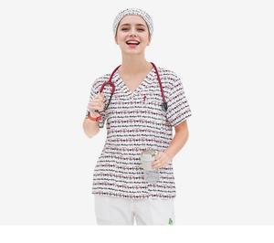 Ensemble de blouses d'infirmière unisexes contemporaines à col en V, manches courtes, uniforme d'hôpital pour médecins et infirmières, tissu sergé, élasthanne/polyester - Product Image 2