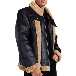 À la mode 2025 conception personnalisée nouvelle mode haut de gamme coupe-vent respirant avec col montant coupe ajustée en cuir véritable veste pour hommes - Product Image 1