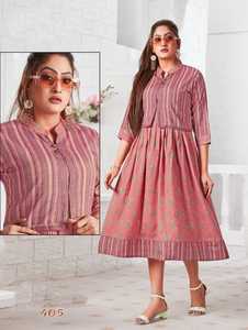 คอลเล็คชั่นล่าสุดเสื้อแจ็คเก็ตผ้าเรยอนสไตล์เก๋ Kurti พิมพ์แคปซูลหนักดูสง่างามเสื้อผ้าชาติพันธุ์อินเดียขายส่งอินเดีย - Product Image 3