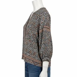 Blusas teñidas de hilo respetuosas con el medio ambiente con estampado de descarga, tela transpirable, camisa suave y ligera para mujer, ropa informal de oficina - Product Image 2