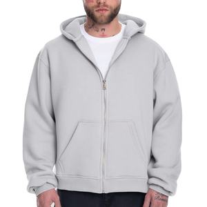 Derniers sweats à capuche en coton molletonné de haute qualité avec logo personnalisé et fermeture éclair surdimensionnée prix de gros sweats à capuche de qualité supérieure durables - Product Image 1