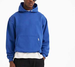 Nueva llegada de lujo de los hombres de peso pesado 300 gramos sudaderas de invierno de calidad superior personalizado impreso con capucha frontal liso teñido - Product Image 4