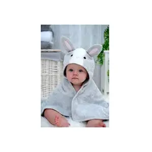 Beste Met Comfortabele Kinderkleding Hoody Te Koop 100% Bamboevezel Halfronde Oren Babybadhanddoek Badkamerproducten Met Capuchon