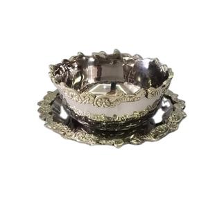 ชามเสิร์ฟพร้อมจานสำหรับเครื่องครัว,จานโลหะสีทองสำหรับตกแต่งร้านอาหารโรงแรมจานดินเนอร์ช้อนโต๊ะ - Product Image 3