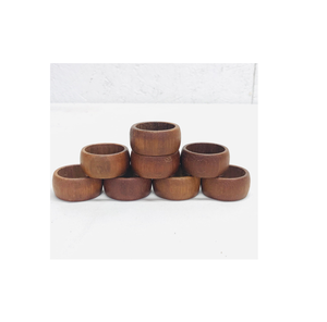 ชุดแหวนผ้าเช็ดปากไม้8ชิ้นสำหรับตกแต่งงานหัตถกรรม - Product Image 1