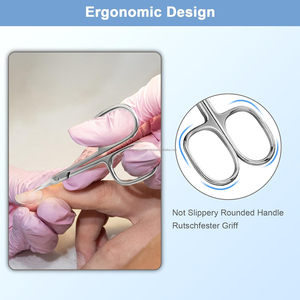 Tijeras para Cutículas Rusas de Acero Inoxidable con Punta de Flecha, Hoja Curva Extra Fina, para Manicura, Marca Privada Personalizada - Product Image 4