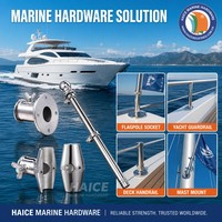 Support de mât de drapeau en acier inoxydable 316 pour montage supérieur, base ronde de 1 pouce (25 mm) pour garde-corps, accessoires de quincaillerie pour yacht et bateau
