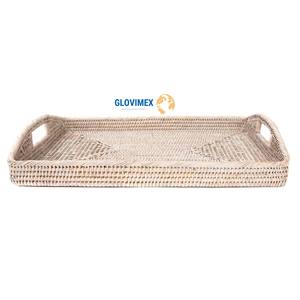 Collection mise à jour plateau de service en osier plateau en rotin de bambou organisation domestique Accent de décor à la maison - Product Image 5