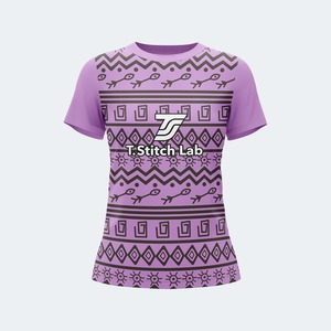 T-shirt pour femme à manches courtes, coupe classique, imprimé, respirant, prix abordable, nouvelle collection, motif tribal, service OEM, vente chaude - Product Image 3