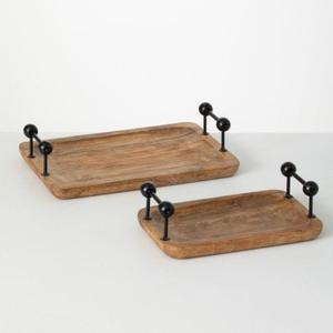 Bandeja de servicio de madera duradera y duradera para cocinas de lujo con bandeja de servicio de diseño personalizado de diferentes tamaños a precio de venta - Product Image 2
