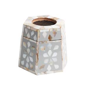 Quemador de Incienso Mabkhara de Lujo con Incrustaciones de Madreperla y Tapa de Malla, Decoración Islámica para Ramadán, Venta al Por Mayor - Product Image 3